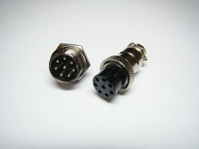 Микрофонный разъем XS16 (резьба 16 мм) - P-1118- 8 pin гнездо.