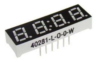 E40281i-0-0-W, Индикатор, 4X0,28", Oбщий Aнод, красный, мультиплексированный